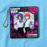 New Anime Chainsaw Character Reze Makima Acrylic Keychain Suction Pull Pendant Keyring Decor Ornament Backpack Decoration Gifts