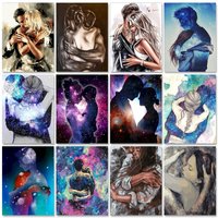 GATYZTORY Frame Painting By Numbers For Adults Starry Sky Figure Painting Picture By Numbers Kits For Home Wall Art Decor