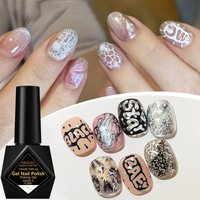 10ml Poking Nail Gel White Black Lace Nail Polish and Special Clear Base Gel 3D Painting Gel Varnish for Nail Art Decorations