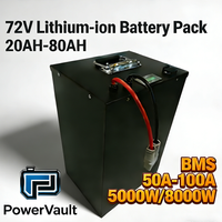 72V 20Ah 30Ah 40Ah 50Ah 60Ah 70Ah 85Ah Li-Ion Battery Pack Built-in BMS High Power for Surron E-Bike & Electric Dirt Bike 5000W