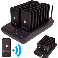 Calling System With 16 Pagers Buzzer Light Vibration 4 Modes Keypad Transmitter Guest Paging Coaster For Restaurant Coffee Shop