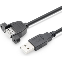 USB 2.0 Extension Cable Male To Female with Screw Panel Mount Foil+Braided Shielded 30cm 50cm 1m 2m 3m 5m