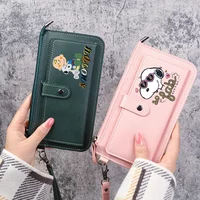 New Snoopy Women Wallets Cute Purses Cartoon Anime Graphic Print Purse Large Capacity Portable Kawaii Wallet Birthday Party Gift