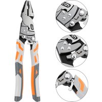 LOZLIN Ratchet Wire Pliers Heavy Duty Steel Wire Cutter Crimper Multifunctional Hand Tool for Electrician Cable Cutting Repair