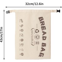 C *1 Pcs Reusable Bread Bags With Release Buckle Closure Kitchen Sourdough Bread Storage Bags Cotton Cloth TPU Oil Proof Pocket