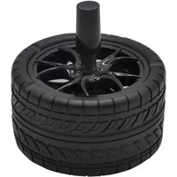 Creative Tyre Hub Rotating Style Fashion Ash Tray Alloy Round Smokeless Press Up Ashtray