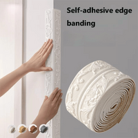 2.3 Meters/Roll Ceiling Decoration Strip Self-Adhesive Waterproof Wall Sticker 3D Foam Anti-collision Skirting Line Decor