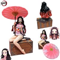 Demon Slayer Kamado Nezuko anime peripherals creative sitting posture desktop model car case decoration ornaments birthday gifts