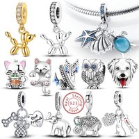 Hot Sales 925 Sterling Silver Charms Beads Pendant Elephant Cat Dog Animal Beads Fit Original Bracelet Charms Women Jewelry