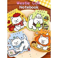 Cute West Highland Terrier Spiral Notebook for Elementary Students Cartoon Puppy Blank Memo Pad Stationery Gift School Supplies