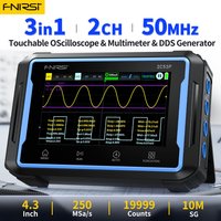 FNIRSI 2C53P Oszilloskop-Multimeter mit digitalem Griff, Signalgenerator, 3-in-1, Touchscreen, tragbar, 2 Kanäle, 50 MHz, 250 MSa/s