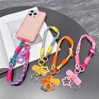 1Pc Dual-Use Two-Color Mobile Phone Lanyard Short Wrist Anti-Lost Strap + Star Pendant Accessory for Men and Women Outdoor Hiking Portable Phone Strap