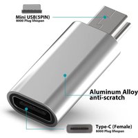 1-5Pcs Mini Female Type-C To 5 Pin Male USB Adapter Portable Rechargeable Transfer Data Adapter For MP3 Cameras Older Cell Phone