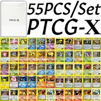 55PCS/Box PKM PTCG-X Whole Set Proxy Game Cards Gym Heroes G1 Gym ChallengeG2 Foil Cards Includes Japanese Galar Charizard Lugia