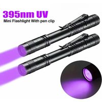 UV Flashlight 365nm Ultraviolet Torch With Pen Clip Portable AAA Batteries Used Violet Light Pet Urine Scorpion Detector UV Lamp