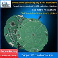 360° Omnidirectional Sound Source Positioning Microphone Array, USB Noise Cancelling Mic for 12MP Camera & AI Robot