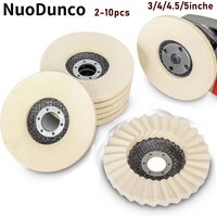 3/4/4.5/5Inch Wool Polishing Wheels Buffing Pads Angle Grinder Accessories Grinding Disc forMetal Glass Ceramic Polishing2-10Pcs