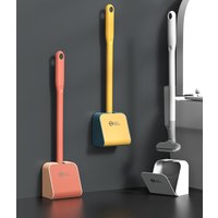 Home Golf Toilet Brush Set, Bathroom Silicone Long Handle with Base Cleaning Brush Tool