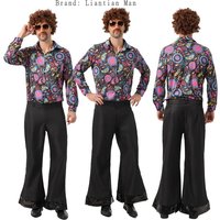 ❤️❤️❤️European and American retro disco hip-hop Elvis Presley costume Amazon hot selling men's color printed performance c❤️⭐️❤️