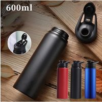 AliExpress NONE Outdoor Stainless Steel Water Bottle 600ml Leak Proof Large Capacity Sports Bike Travel Bottle for Camping Cycling
