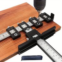 Cabinet Hardware Jig Tool - Wood Drilling Dowelling Guide for Installation of Handles Knobs on Doors and Drawer Black