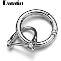 Metal Spring Gate O Ring Keychain For Car Key Holder Openable Bag Belt Strap Buckle Dog Chain D Shape Horseshoe Keyring ZH01