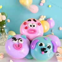 Creative Dog Face Changing Squishy Stress Relief Ball, TPR Soft Rubber Vent Toy Stress Relief Gadget for Kids and Adults