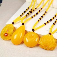 1PC Fashion Charm Blood Amber Amber Drop Pendant Necklace Woman Man Natural Baltic Red Amber Necklace Jewelry Gift Bijoux