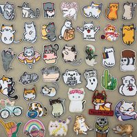 New Cartoon Cat Patches For Clothing Thermoadhesive Patches Cute Animal Patch Iron on Embroidered Patches on Clothes Applique