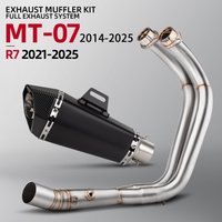 XSR700 exhaust system For Yamaha R7 MT07 FZ07 XSR700 2014-2026 motorcycle exhaust front link pipe escape muffler with DB Killer
