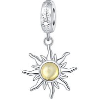 925 Sterling Silver Sun Pendant Charms Bracelets Women DIY Jewelry Gift
