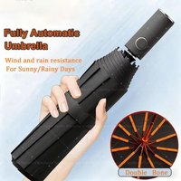 24 Bone Folding Umbrella Fully Automatic Double Bone SPF 50 UV Protection Rain Resistance Wind Resitance Umbrella