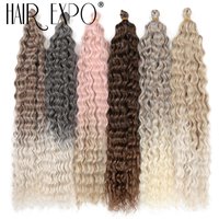 Ariel Curl Hair Water Wave Twist Crochet Hair Synthetic Braid Hair Ombre Blonde Pink 22 Inch Deep Wave Braiding Hair Extensions
