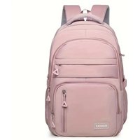 Unisex Casual Nylon Backpack, Large Capacity, Adjustable Shoulder Straps, Zipper Closure, Polyester Lining, Durable Carry-On Bag for Travel, Commuting, and School, Lightweight, Washable, with Stylish