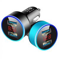 Mini Car Charging Dual 2 USB Port Quick Charger Adapter Led Digital Display 3.1A Portable Smart Fast Charger Mobile Phone