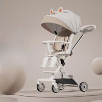 Adjustable Handlebar Baby Stroller, High View Lightweight Foldable with Large Seat, Compact One Hand Fold Stroller for Infant