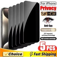 5PCS Anti-Spy Glass For iPhone 17 16 15 14 13 12 11 Pro Max Privacy Screen Protectors For iPhone X XS XR 7 8 Plus Tempered Glass