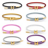 Luxury Multicolor Charm Adjustable Bracelet Fashion No Fade Stainless Steel Wire Waterproof Rope Bracelet for Men Women Jewelry