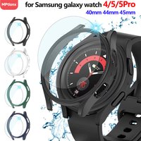 Coque pour Samsung Galaxy Watch 5/4 44mm 40mm, protecteur d'écran, verre étanche, coque pare-chocs rigide pour Galaxy Watch 5 Pro 45mm