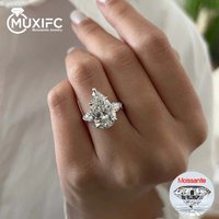 Bague monossanite taille poire 1-5CT certifiée GRA en argent sterling 925 plaqué 18K D VVS1, diamant de laboratoire, bracelet de fiançailles de mariage pour femmes