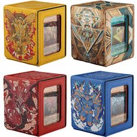 Yu-Gi-Oh! Blue-Eyes White Dragon DIY Large Capacity Leather Card Box Thickened Anime Game Collection Card Storage Box 100+