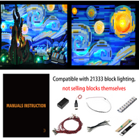 BRIXSPARK DIY LED Light Kit for Lego 21333 Vincent van Gogh The Starry Night Building Brick,Bricks Not Included