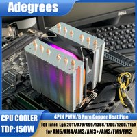 X99 RGB CPU Cooler 6 Heat Pipes PC Procesor Radiator for Intel LGA 1700 1200 1150 1151 1155 2011 X79 1366 AM5 AM4 AM3 Ventilador