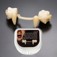 Retractable Vampire Fangs for Halloween Cosplay Prop Realistic Fake Teeth Dentures Horror Party Costume Accessories