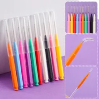 50 Soft Nylon Interdental Brushes Featuring Push-Pull Handle for Gentle Gum Care And Thorough Cleaning Teeth And Oral Hygiene