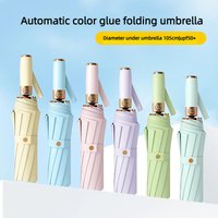 Large 10 Bone Solid Color Automatic Umbrella Heavy Collapsible Large Format Outdoor Sunshade UV Protection Automatic Umbrella