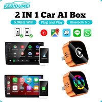 KEBIDUMEI Mini Adapter 2in1 Car AI Box Wired To Wireless Carplay WiFi BT Smart Dongle Plug and Play Android Auto Car Accessories