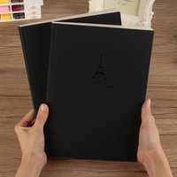 B5 Notebook,Sketchbook 140 Thickened Pages Black Cardboard Cover Blank Inner Pages For Quality Fine Art Painting And Doodle
