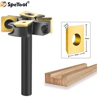 DE SpeTool 2-Schneidiger Hartmetall-Holzhobel mit beschichtetem Hartmetalleinsatz CNC-Fräser für die Oberflächenbearbeitung von Spoilboards und die Glättung von Platten