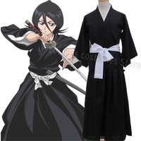 BLEACH Kuchiki Rukia Shinigami Cosplay Costume Wig Shoes Set Anime Halloween For Woman Men cosplay Clothes
